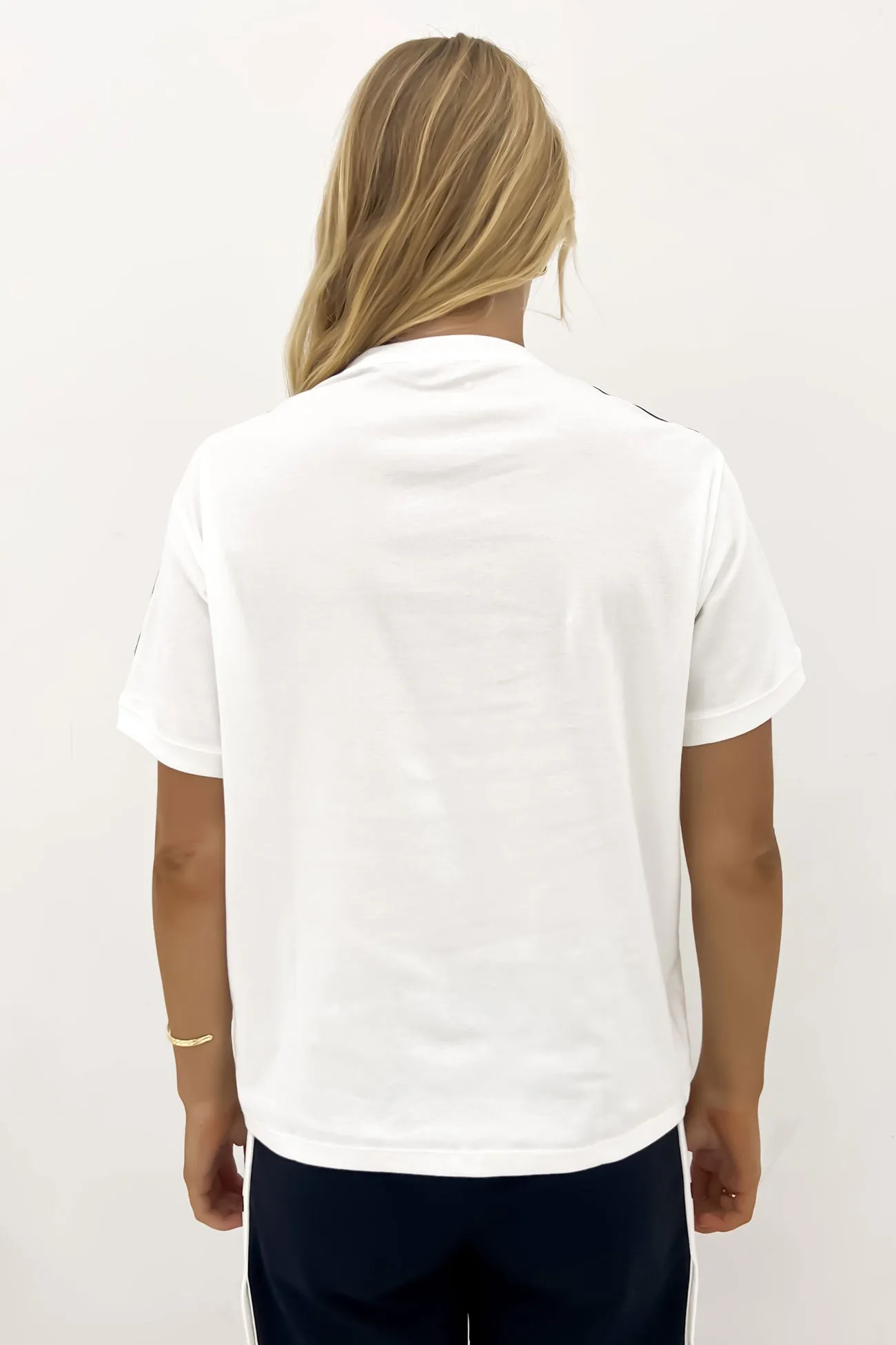 3 Stripe Tee White Relaxed Style RelaxedFit