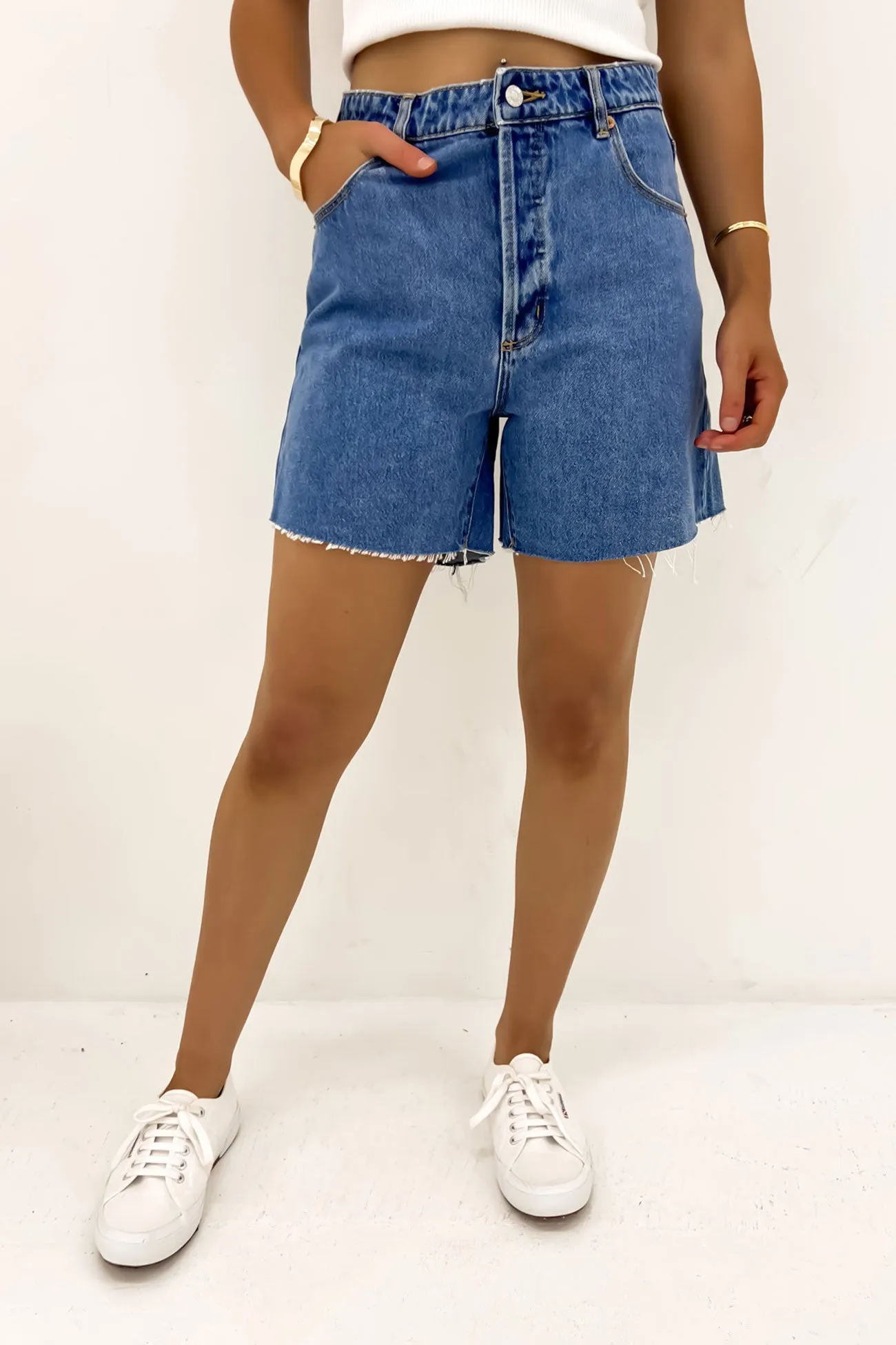 Flexible Stretch Waist gym kit 90's Relaxed Short River Blue