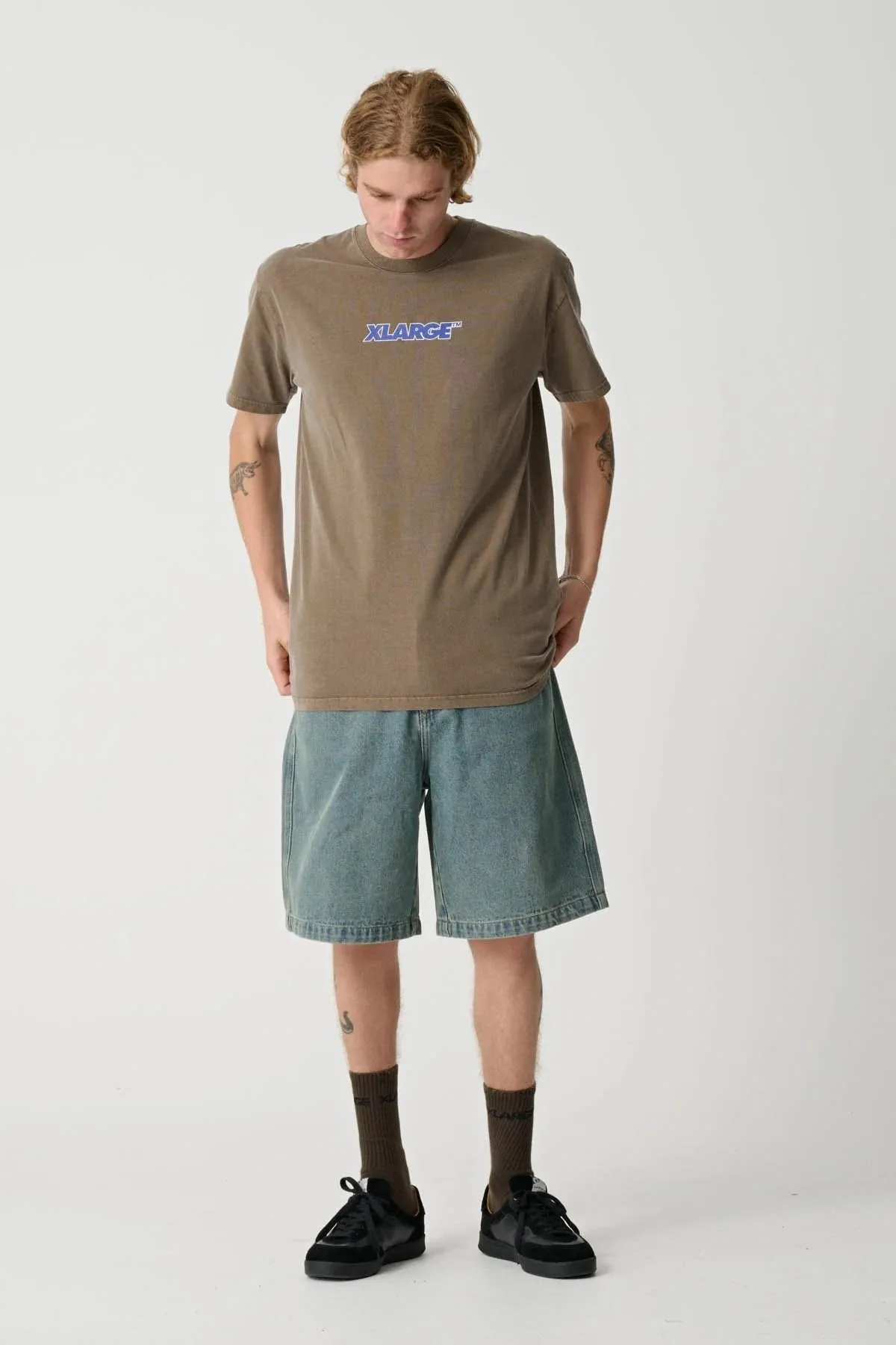 Elderly clothing soft look 91 Key Italic OG Short Sleeve Tee Pigment Coffee