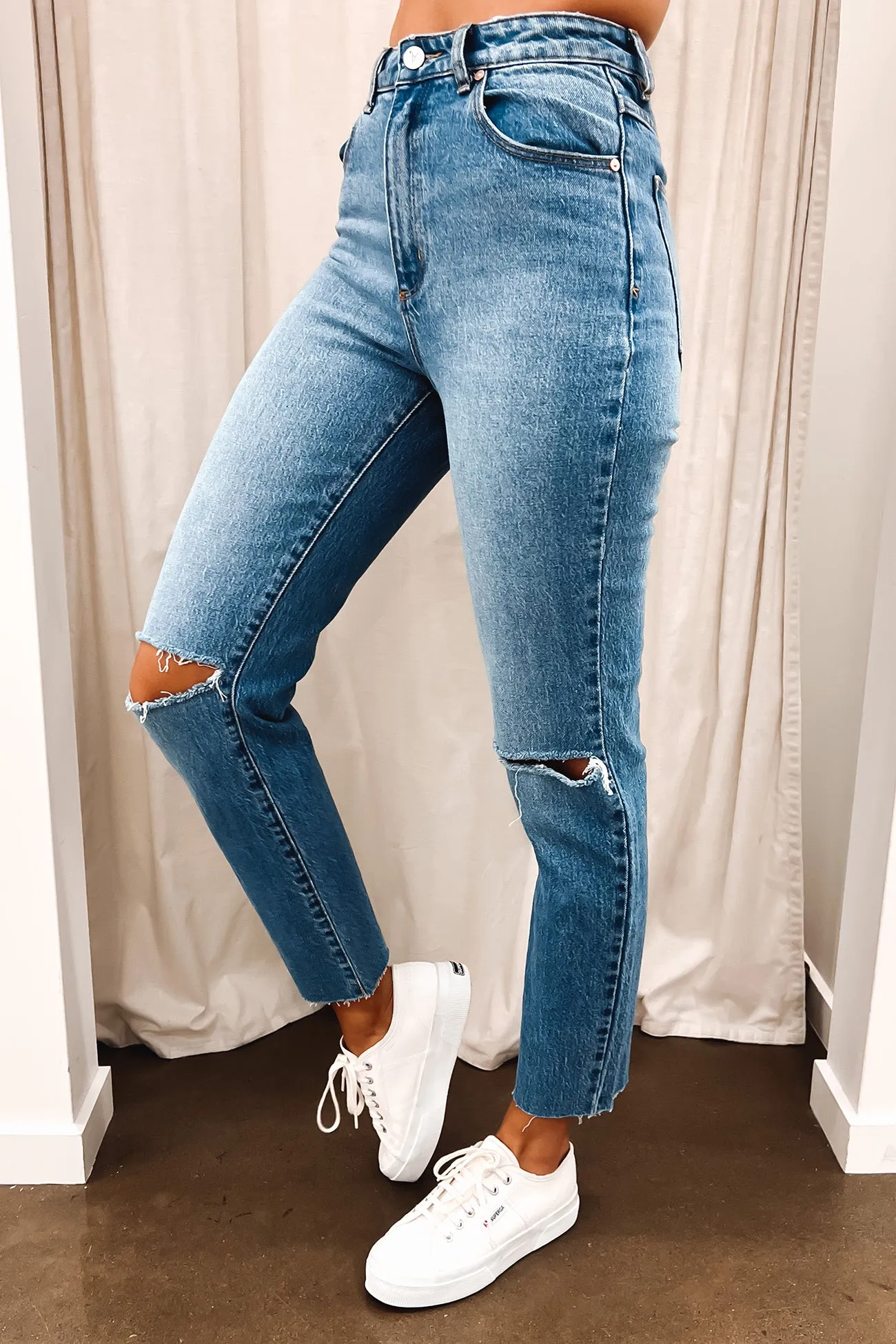 A 94 High Slim Jean Mila Organic Rip Family Style Minimalist Style Date Night Softened Seams