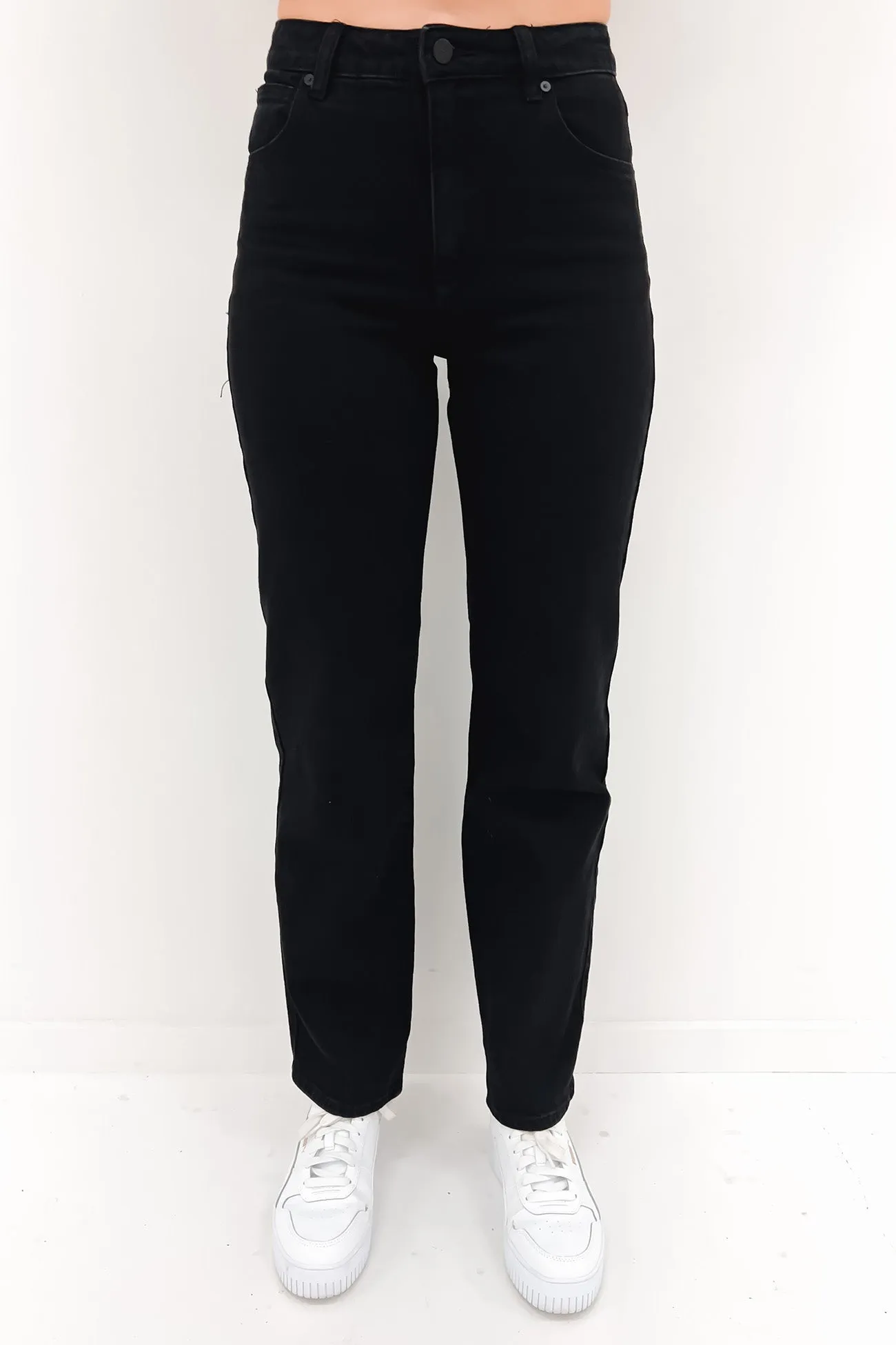 Trendy Apparel A 94 High Straight Jean Black Light