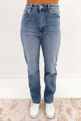 Neutral Casual A 94 High Straight Jean Lexi Mid Blue
