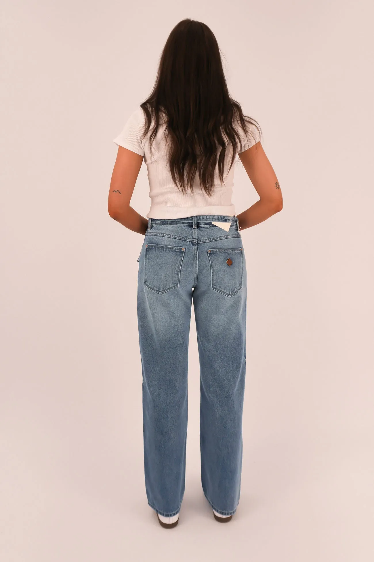 A 99 Baggy Belt Jean Liv Office Wear Trendy Home Comfort