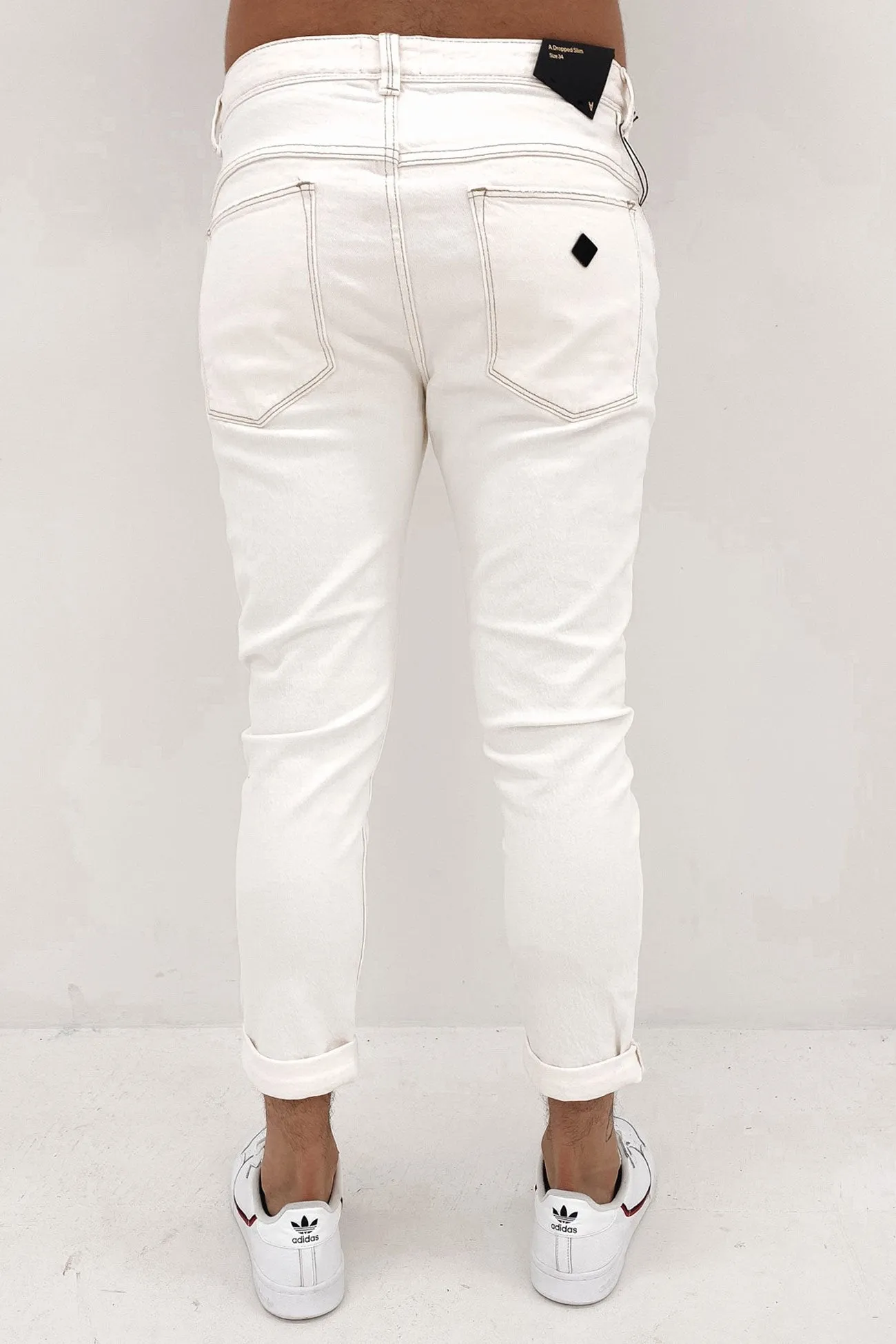 Vintage Lover Loose A Dropped Slim Jean Smokey White