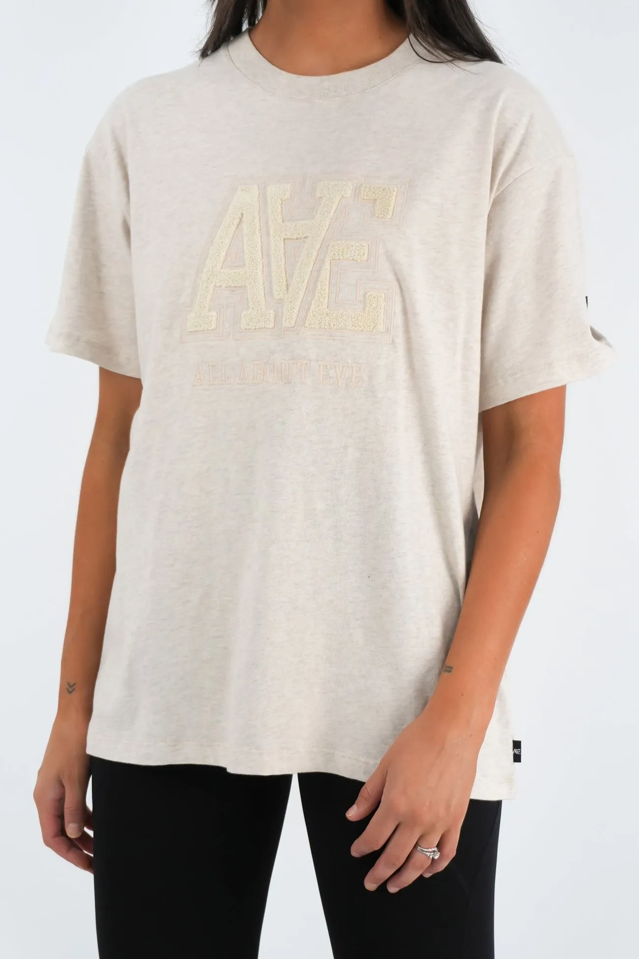 AAE Tonal Oversized Tee Oat All Season Wear Bold Comfort