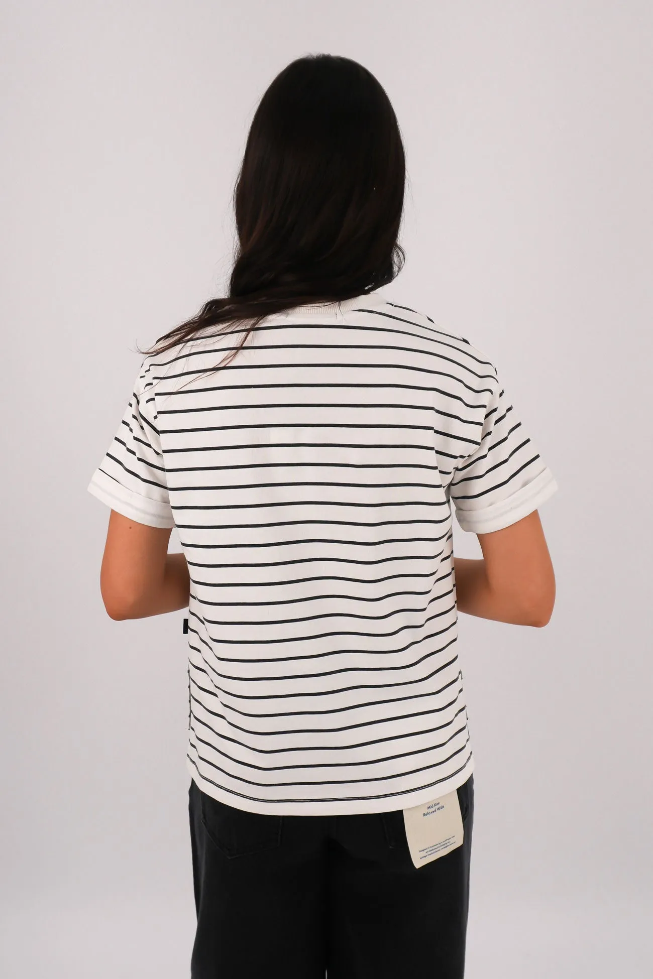 AAE Washed Stripe Tee Black Stylish Day Wear