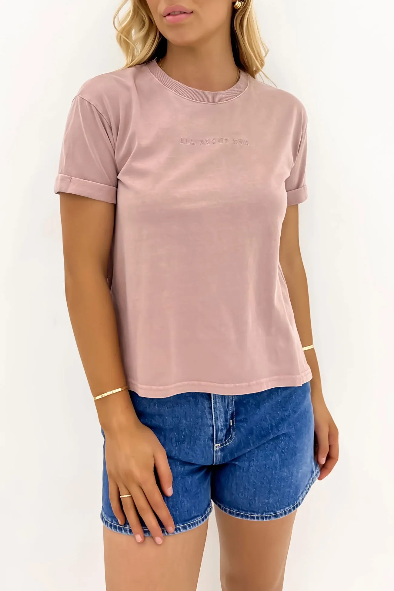 AAE Washed Tee Fawn Flexible Neckband Simple and Relaxed