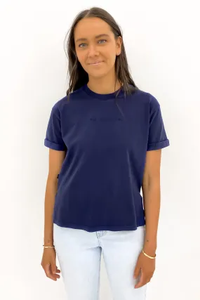 AAE Washed Tee Navy Smart Wear anti static coating