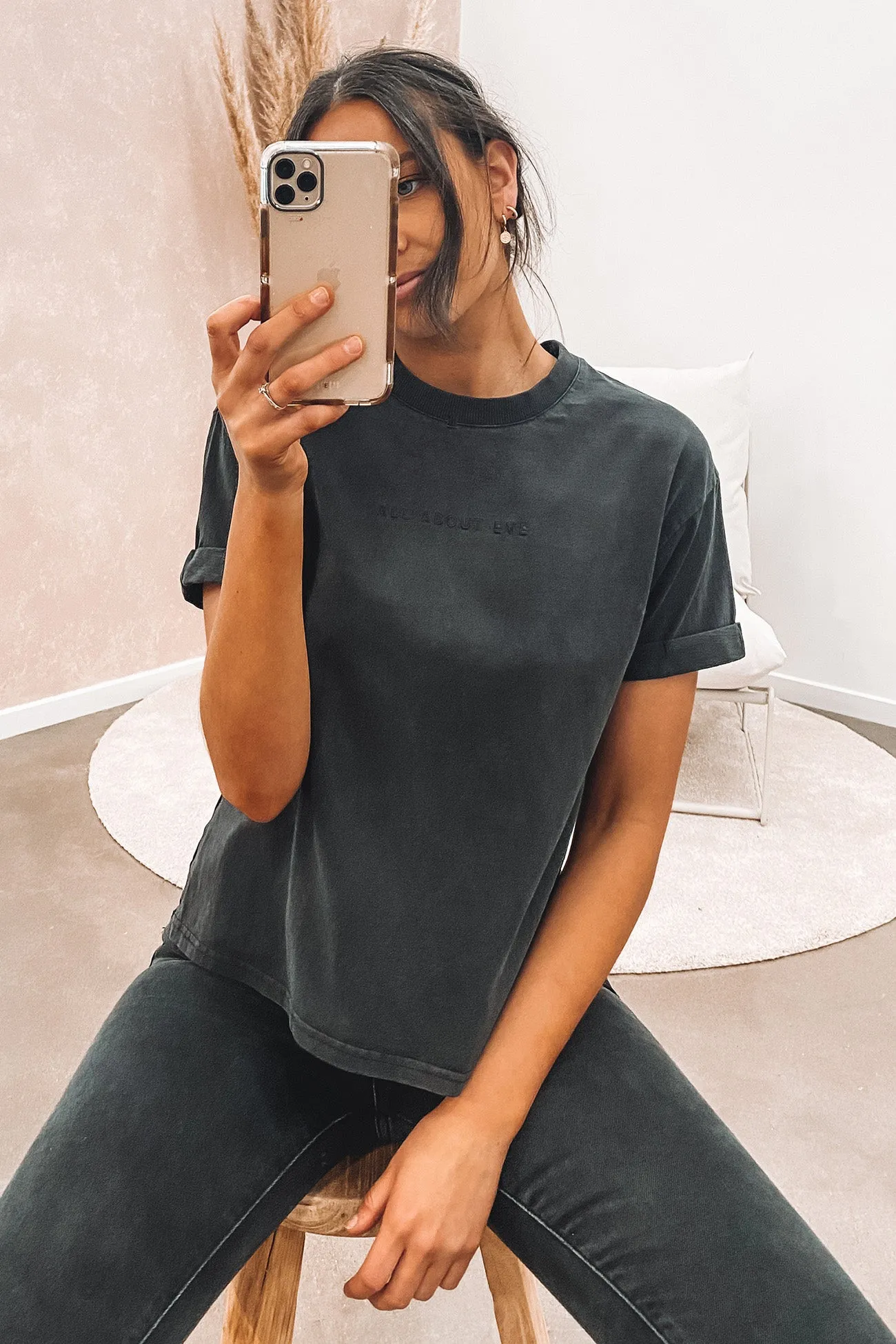 AAE Washed Tee Washed Black Comfortable clothing Effortless Wearable