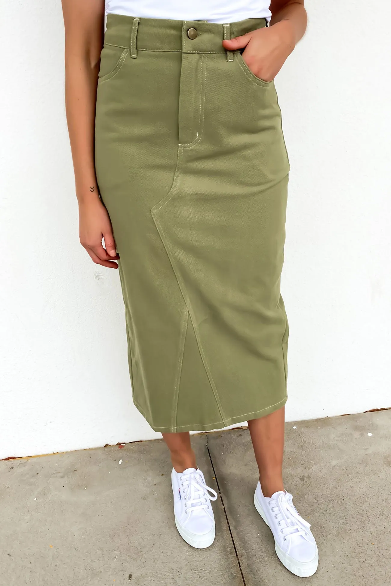 Light Touch Daily Style Abbie Skirt Khaki
