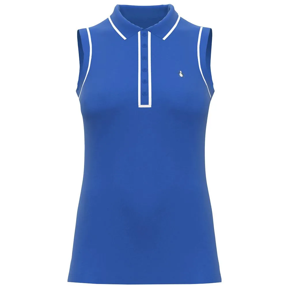 Breathable Design Debossed Design Abrasion-resistant Penguin Women's Veronica Sleeveless Polo - Nebulas Blue