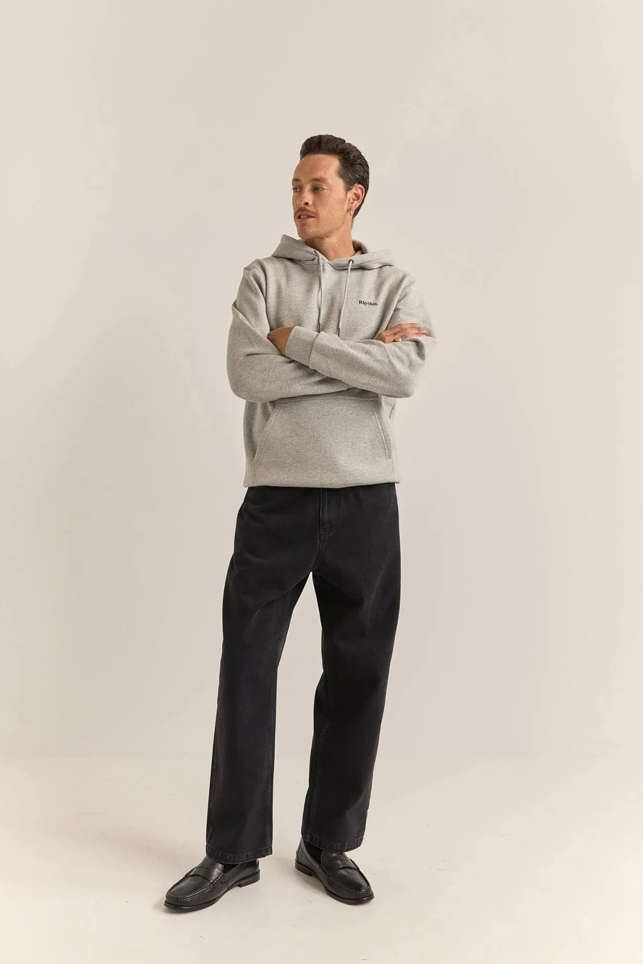 Brand Fleece Hood Grey Heather Adjustable drawstring Everyday Layers