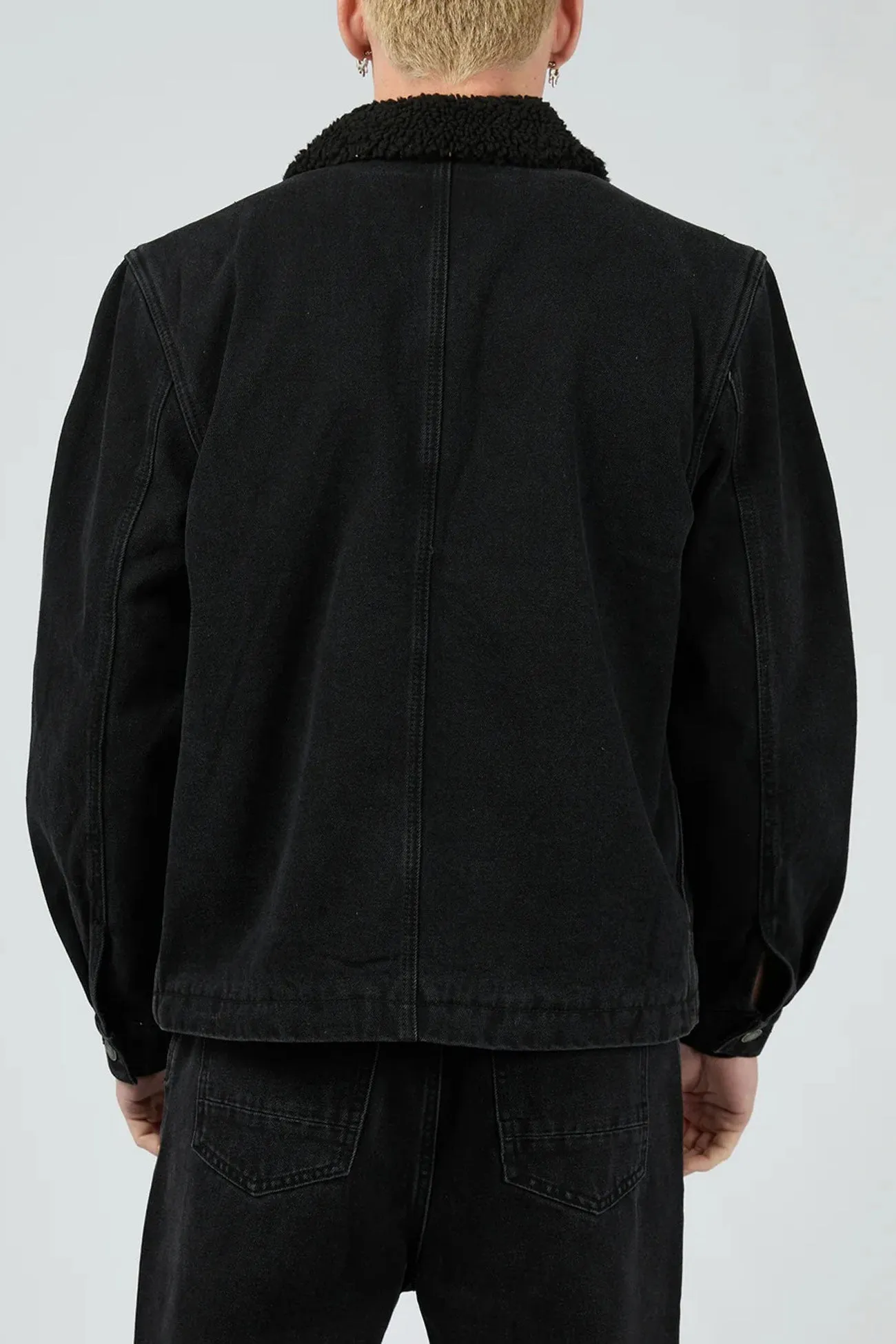 Defuse Jacket Washed Black Hypoallergenic fabric Hooded Versatile Design