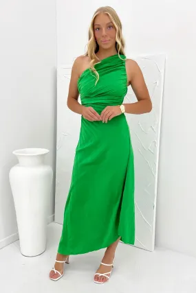 Mood Booster Caralee Midi Dress Green