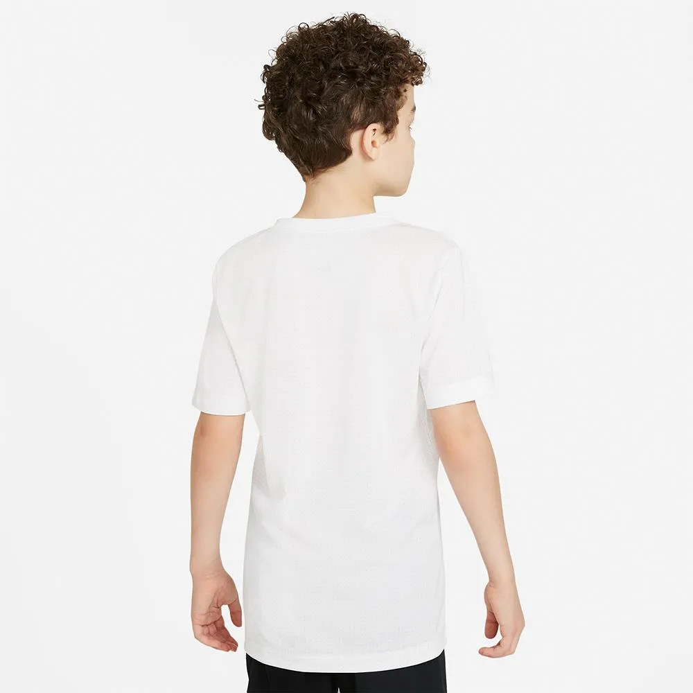 Nike Boys Rafa Tee - White Collar Style Double stitching