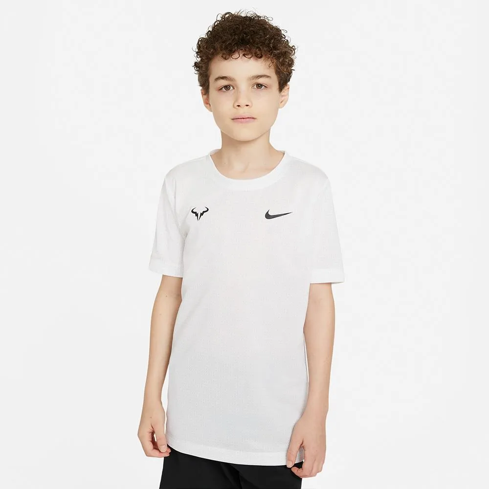 Nike Boys Rafa Tee - White Woven Anti - odor