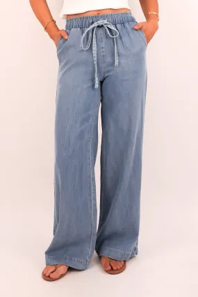 Flexible Layer Tangle Free Cuffs Cora Denim Pant Mid Blue