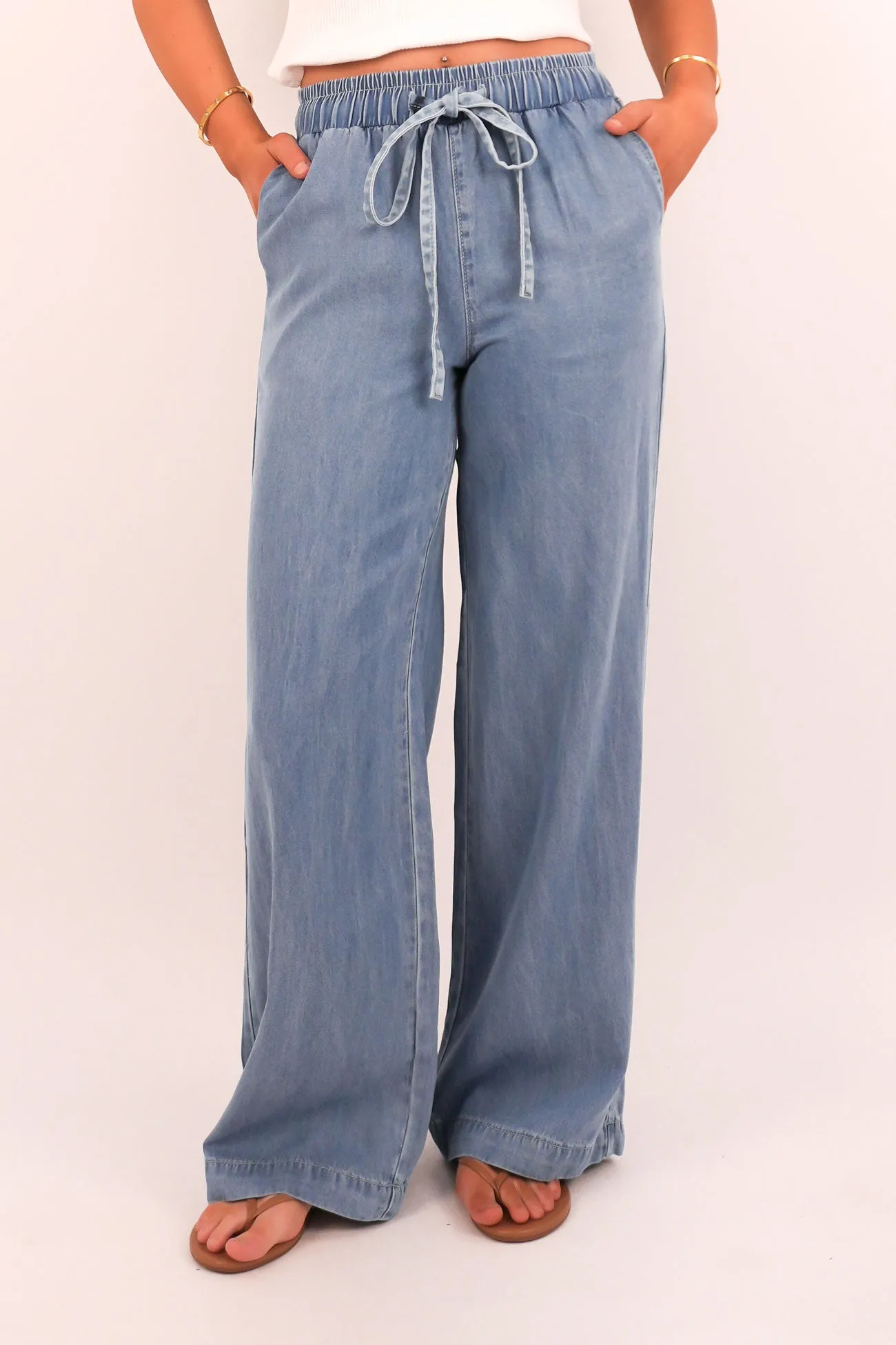 Chilly Day Ready Cora Denim Pant Mid Blue