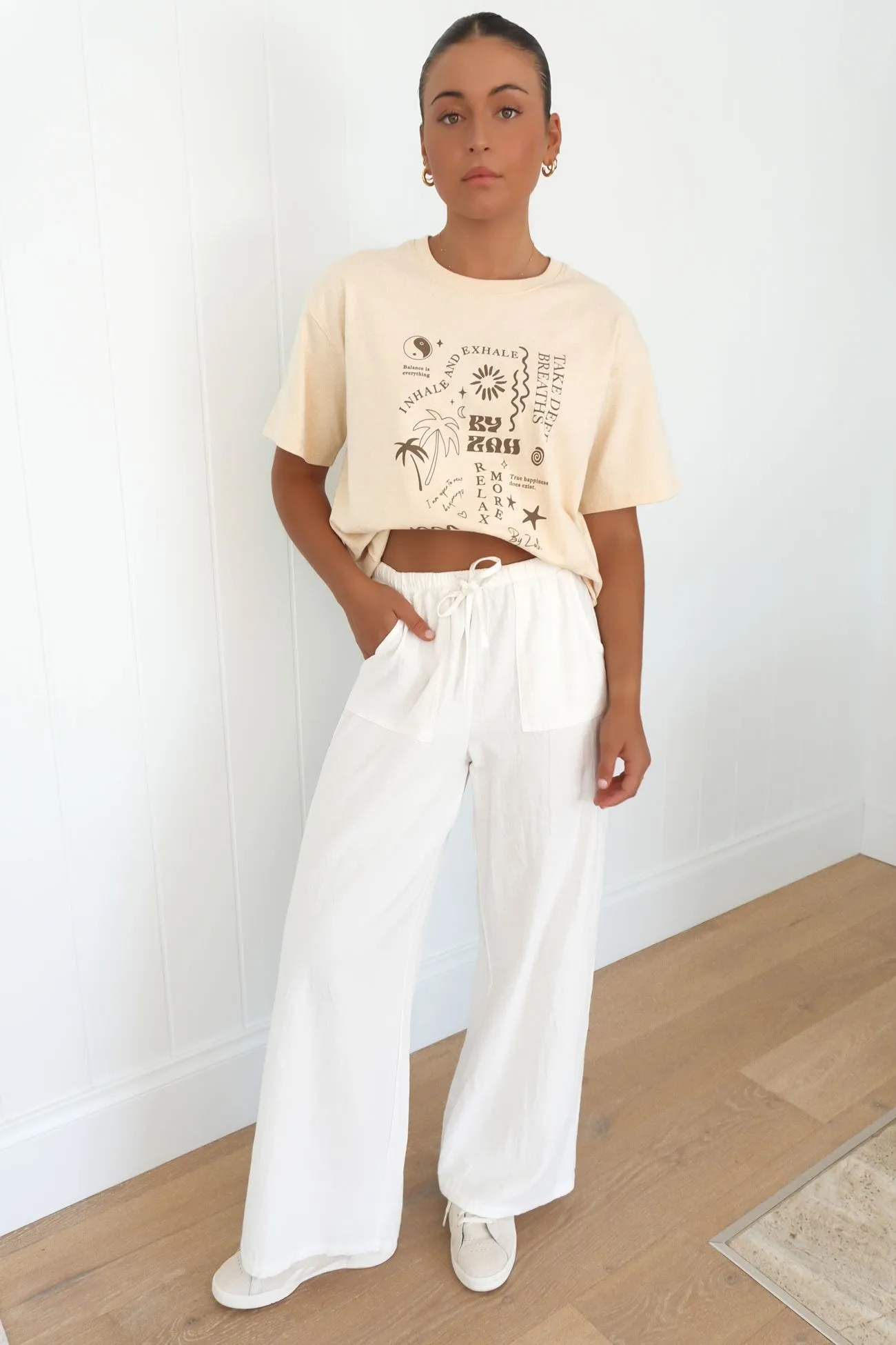 Everyday Fashion ZAH Exhale Tee Beige