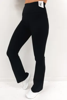 DoubleLayeredKnees Active Flare Legging Black