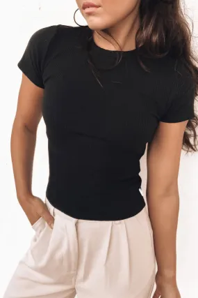 Wrinkle Resistant Texture Zah Core Rib Tee Black