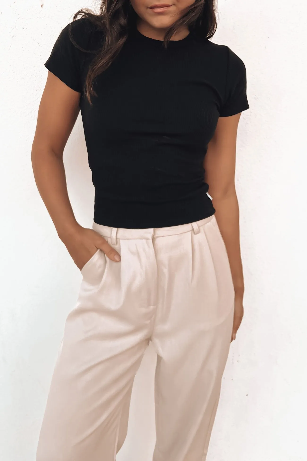 Zah Core Rib Tee Black WrinkleResistant Texture