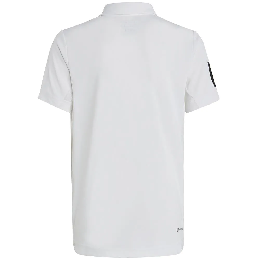 Chiffon Crochet adidas Boys Club 3 Stripe Polo - White