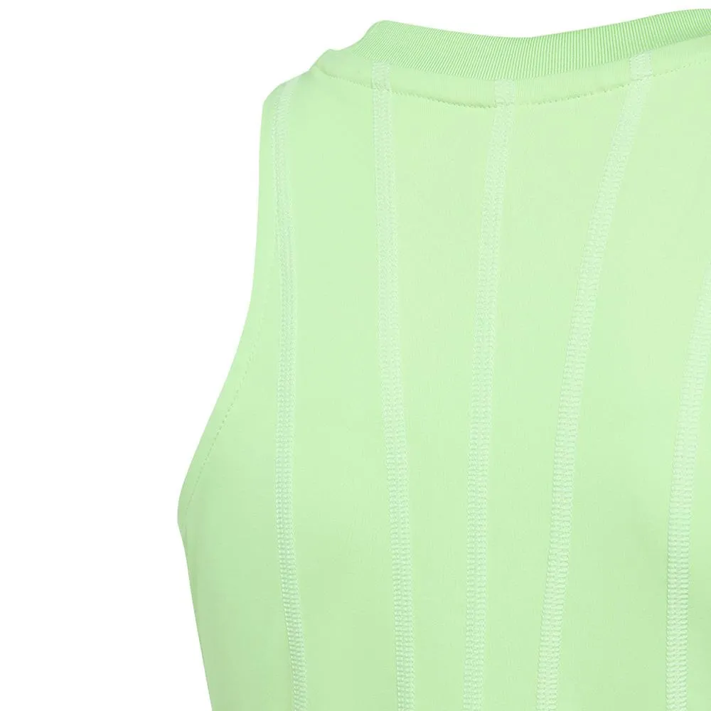 Embroidered adidas Girls Pro Dress - Semi Green Spark