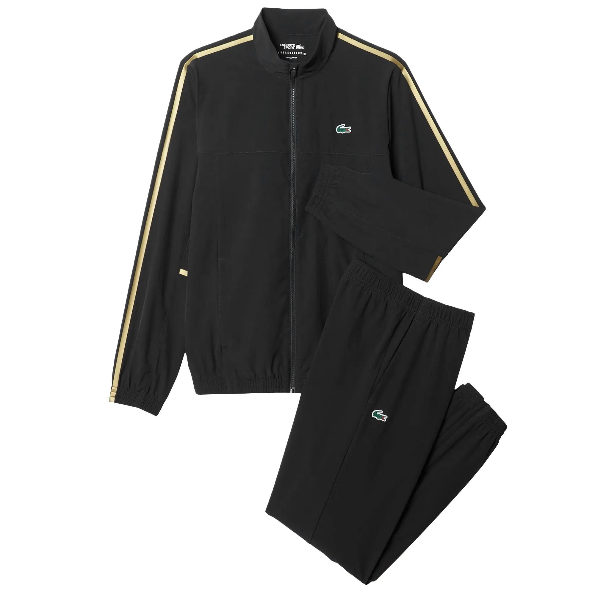 Adjustable Waist Lacoste Men's Djokovic X Tennis Track Suit - Noir Non-Stretch