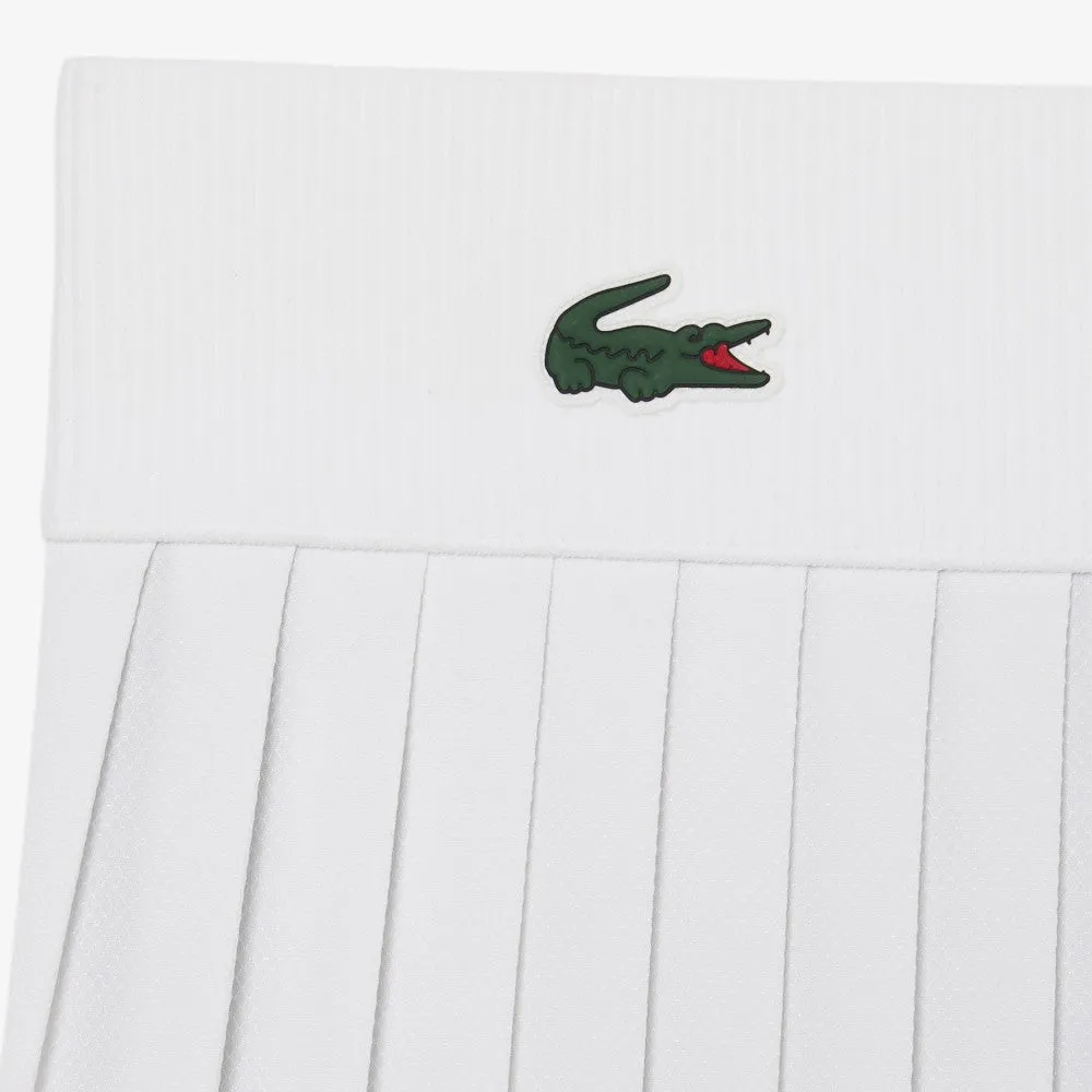 microfiber Full length Adjustable Waist Lacoste Women's Ultra Dry Skirt - White/Green