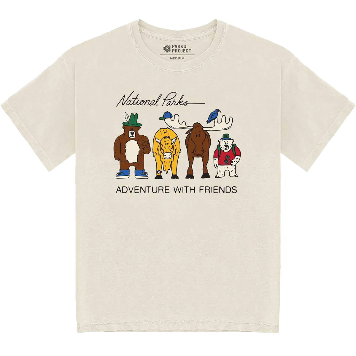 Adventure With Friends Tee Seam Free Shoulders Comfy Top