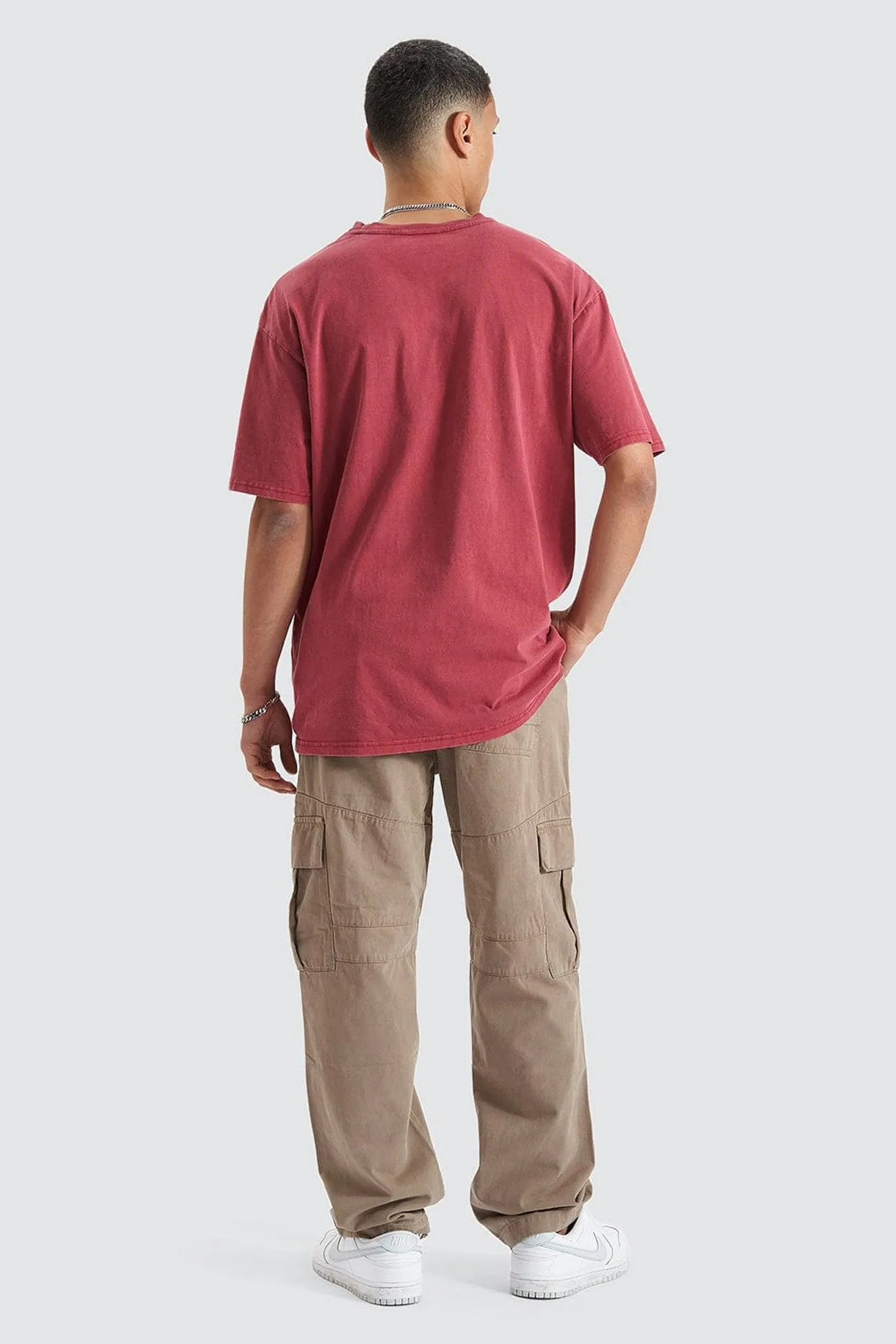 quick dry Agnus Relaxed Box Fit Tee Pigment Maroon