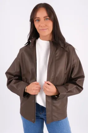 Alba PU Bomber Brown Dynamic flex Sleek Layers