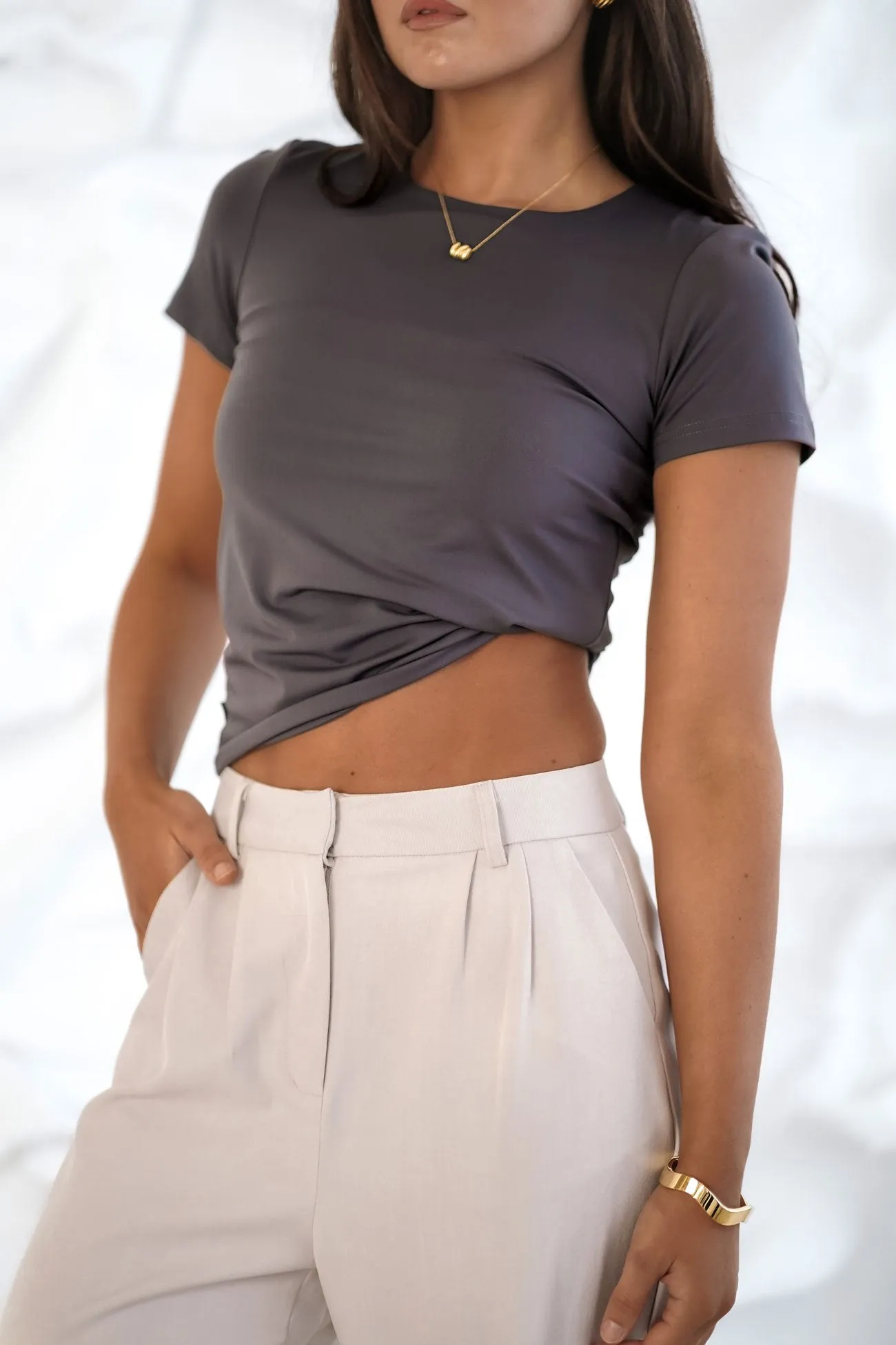 Light Style Alex Smooth Tee Charcoal