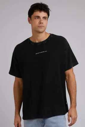 All Day Logo Tee Washed Black Perfectly Fit Stretchable Armholes