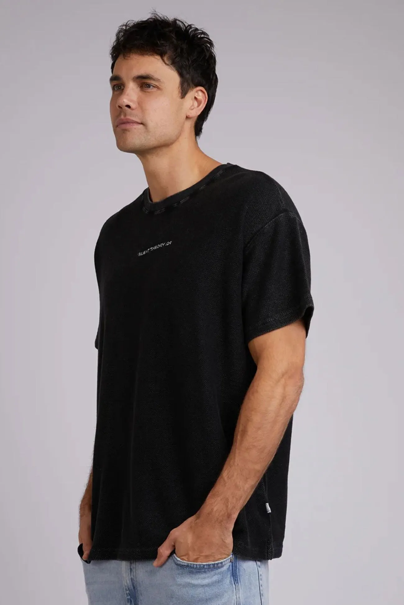 Breathable mesh panel All Day Logo Tee Washed Black