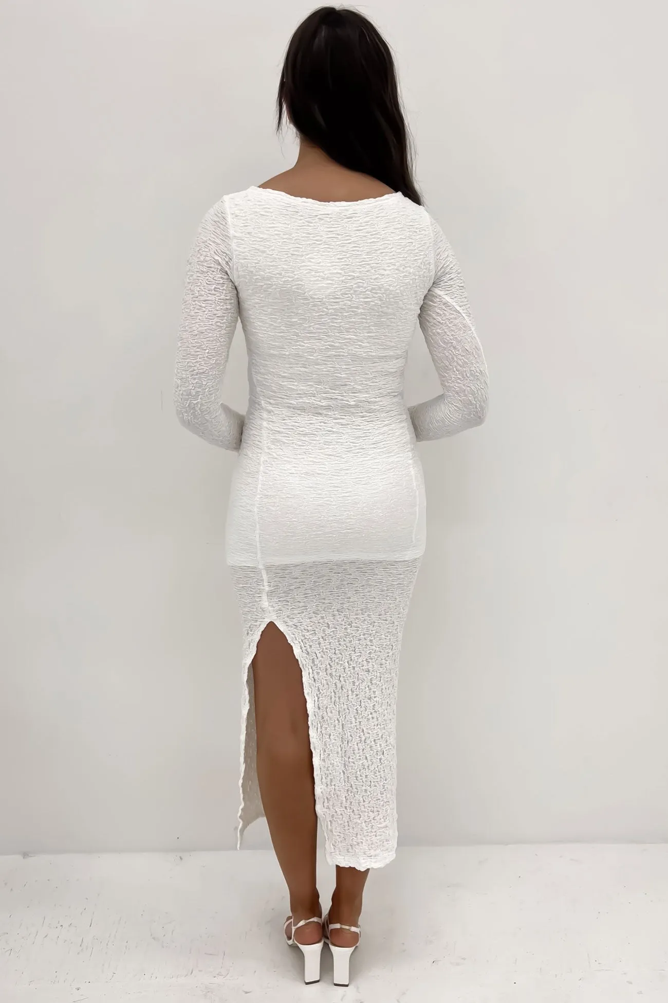 Zion Midi Dress White Stylish party wear