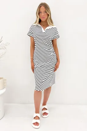 Evander Midi Dress Stripe Perfect Wearable MultiPurposePockets