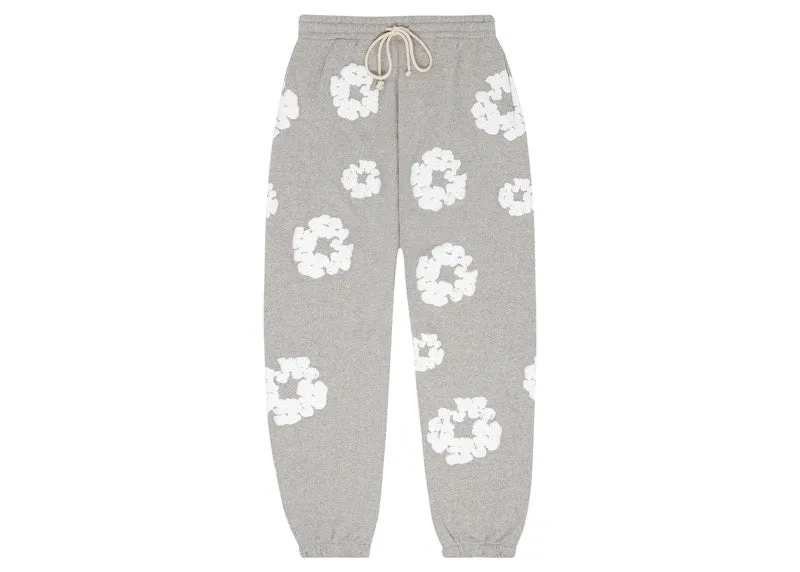 Customized Denim Tears The Cotton Wreath Sweatpants Grey