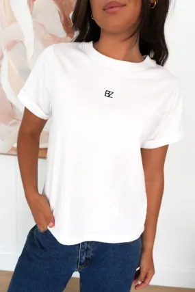 Essential BZ Tee White monochromatic QuickDryTechnology