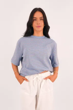 Campbell Stripe Tee Blue Minimalist Aesthetic