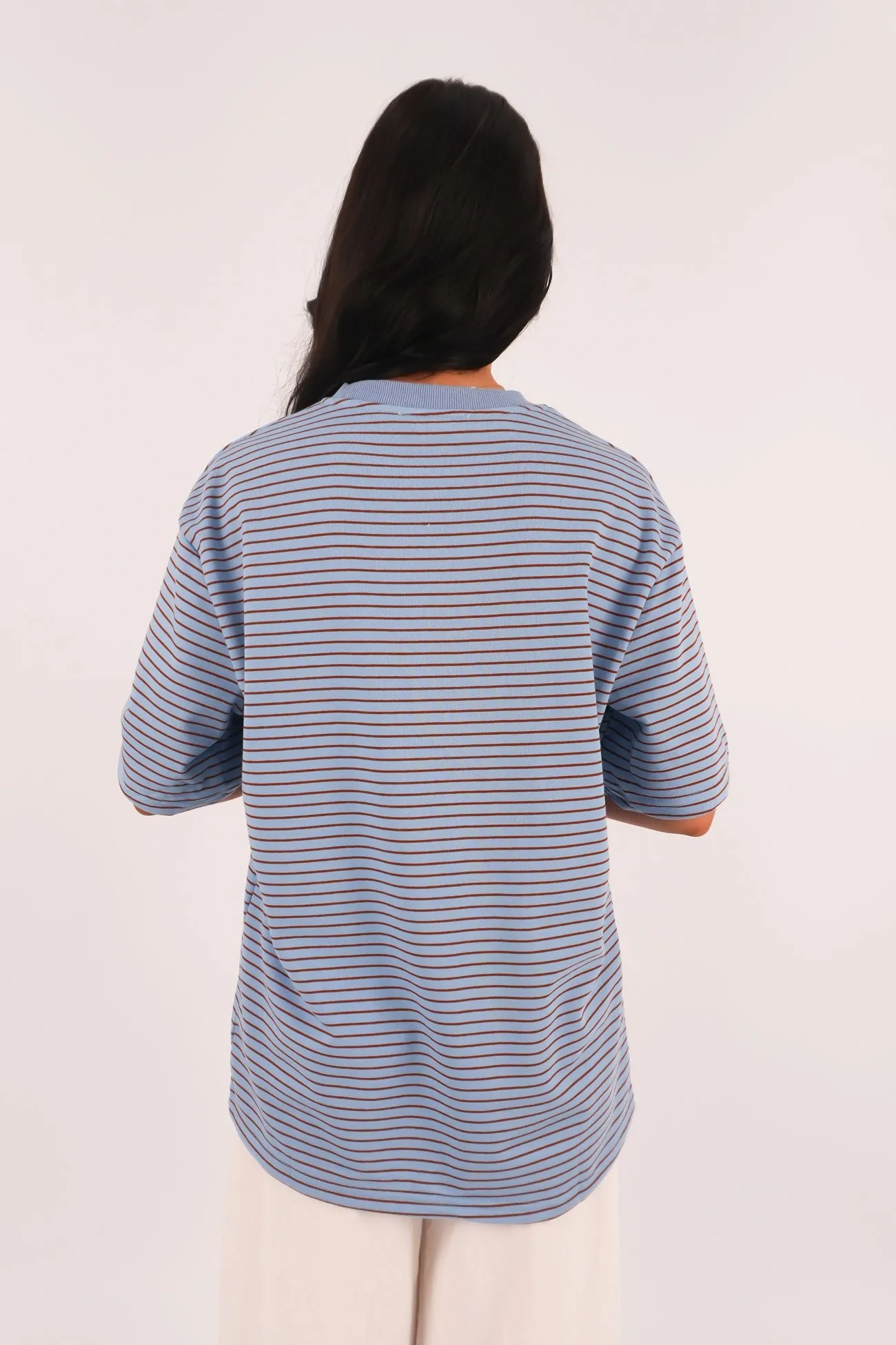 Campbell Stripe Tee Blue Street Casual Look Minimalistic Wear