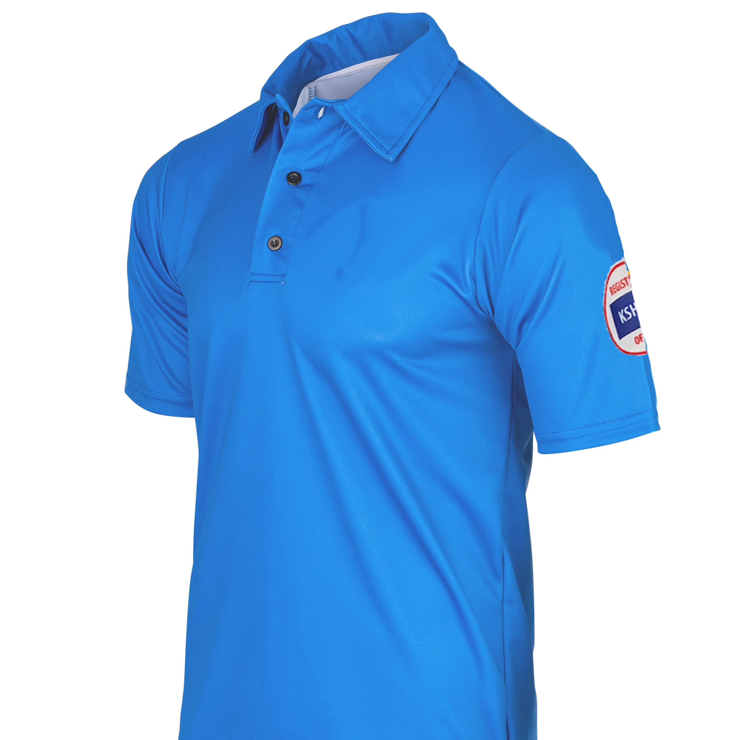 Checkered Look Mountain Retreat Kansas Logo Men's Blue Volleyball Shirt