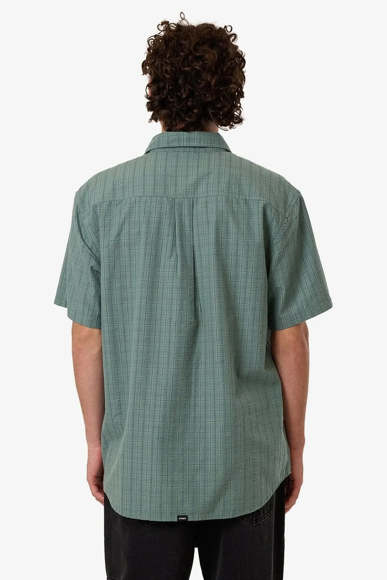 Festival Outfit Modern Style Ambient Connections Short Sleeve Shirt Chinois Green