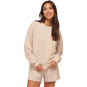 Double Layered Collar Temperature Regulating Lining Women's Cloud Terry Crew