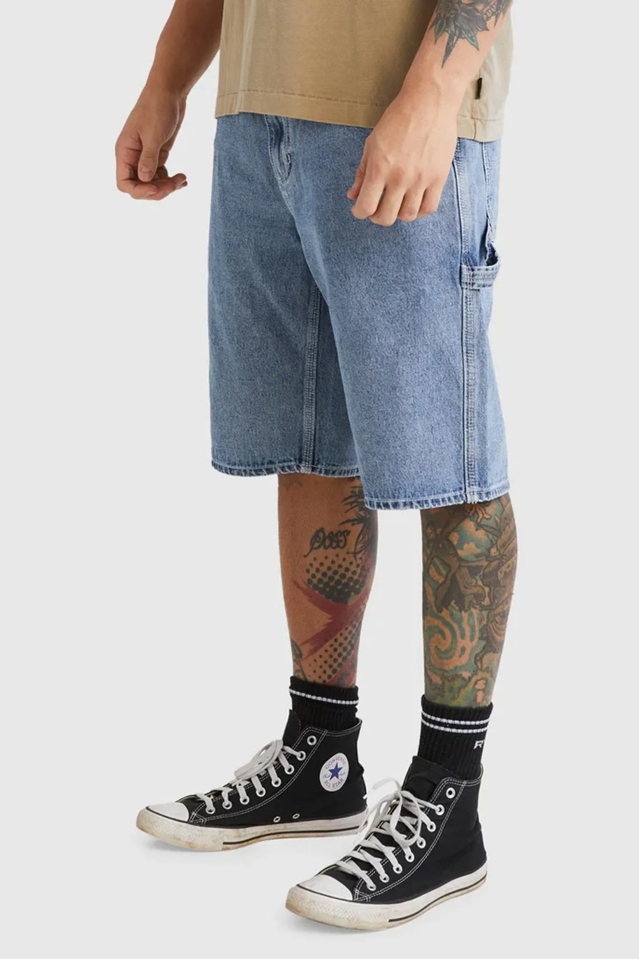 Americana Denim Short Broken Blue Wash Tennis wear khaki shorts