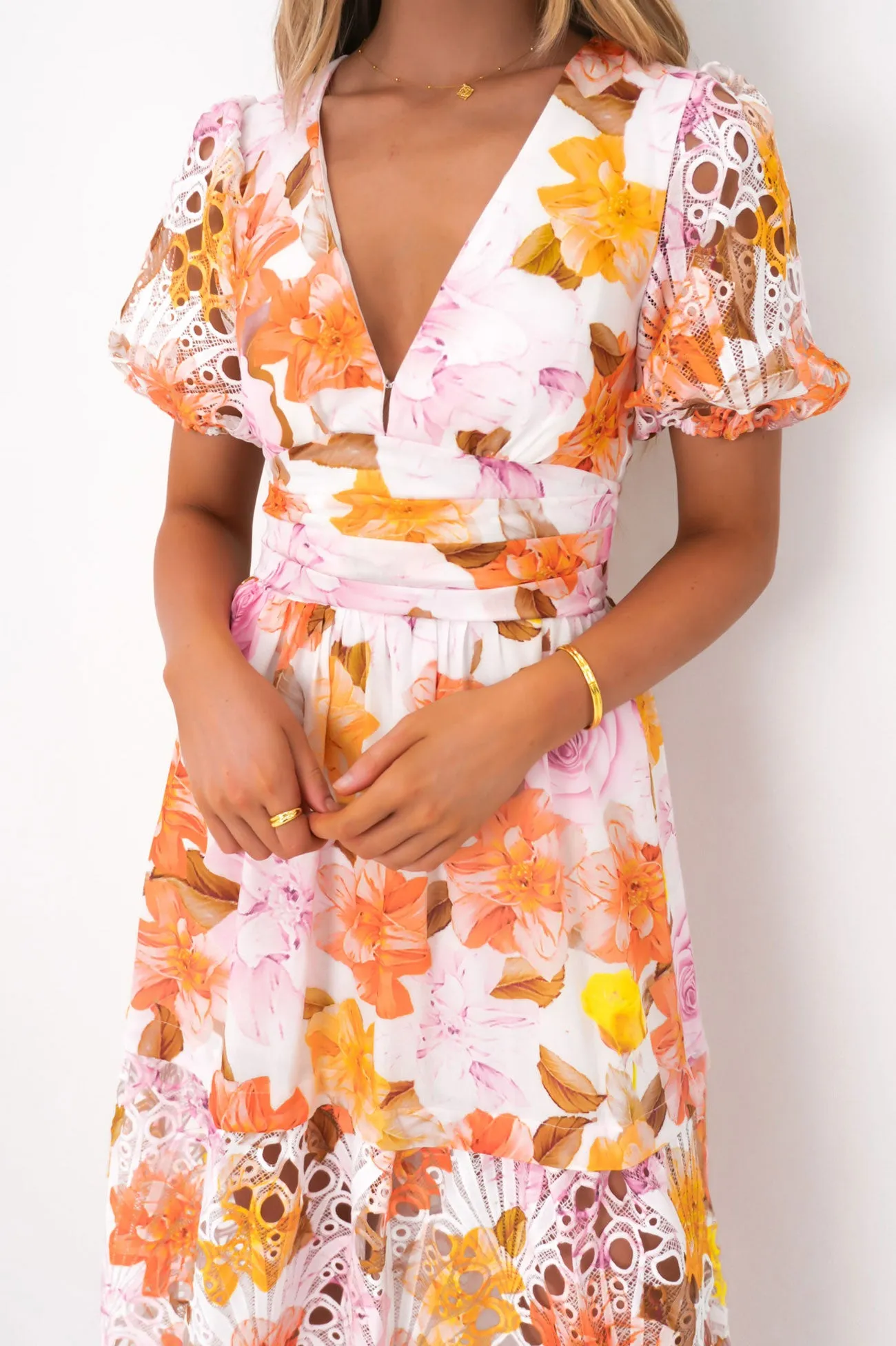 Angelicah Maxi Dress Pink Blossoms Versatile Design