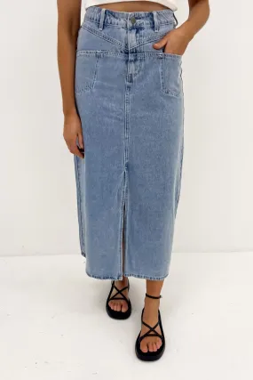 Eryn Denim Maxi Skirt Blue Sustainable