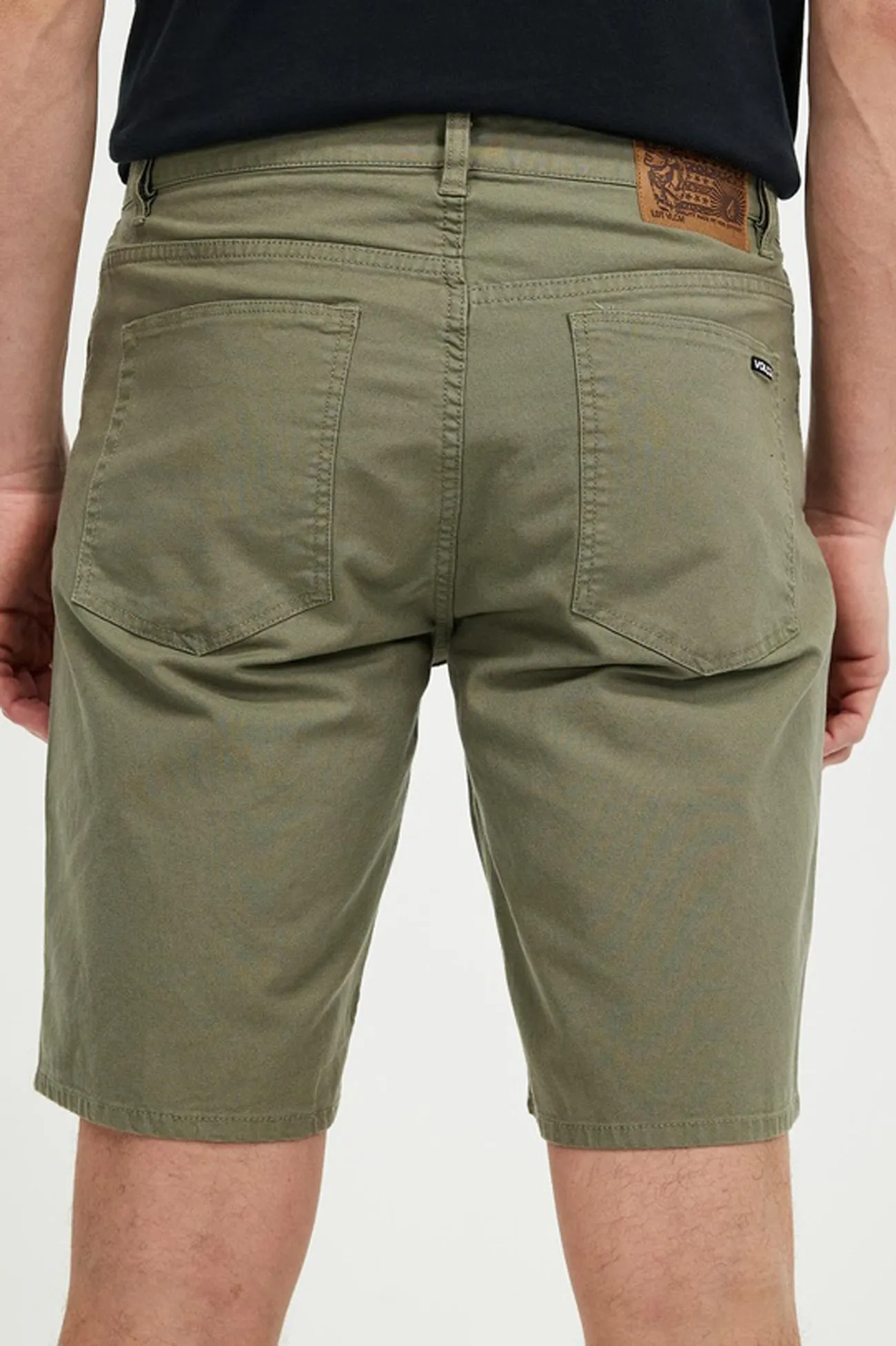 Quick Pocket Access Flexible Stretch Waist Modown Canvas 5 Pocket Short Army Green Combo