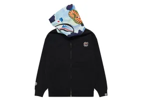 Easy - to - wear Belted Bape X Bored Ape Yacht Club Shark Full Zip Hoodie Black